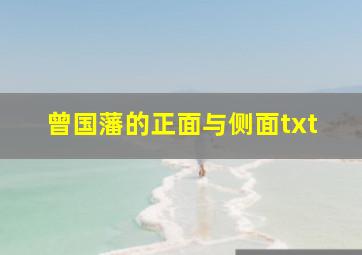 曾国藩的正面与侧面txt