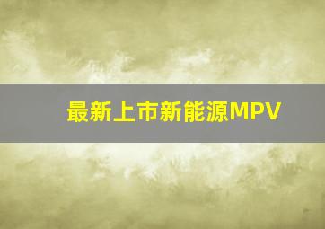 最新上市新能源MPV