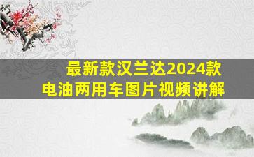 最新款汉兰达2024款电油两用车图片视频讲解