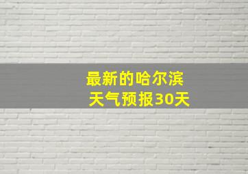 最新的哈尔滨天气预报30天