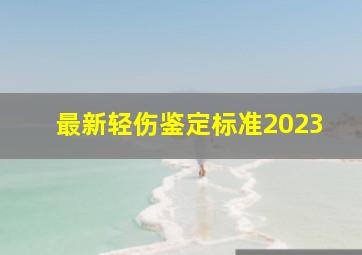 最新轻伤鉴定标准2023