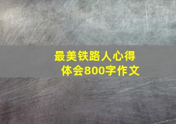 最美铁路人心得体会800字作文