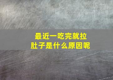 最近一吃完就拉肚子是什么原因呢