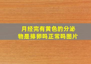 月经完有黄色的分泌物是排卵吗正常吗图片