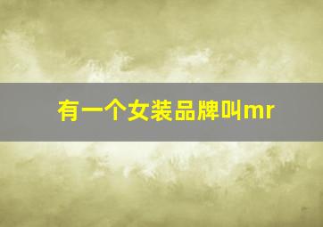 有一个女装品牌叫mr