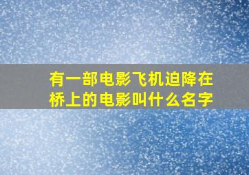 有一部电影飞机迫降在桥上的电影叫什么名字