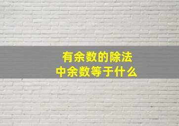 有余数的除法中余数等于什么