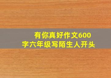 有你真好作文600字六年级写陌生人开头