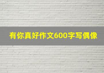 有你真好作文600字写偶像