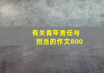 有关青年责任与担当的作文800