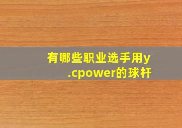 有哪些职业选手用y.cpower的球杆