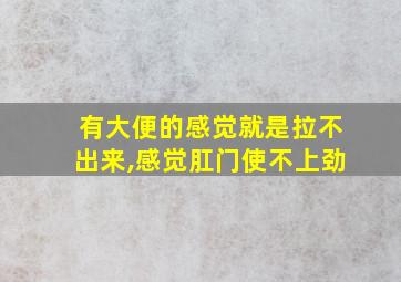 有大便的感觉就是拉不出来,感觉肛门使不上劲