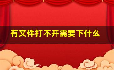 有文件打不开需要下什么