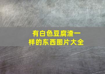 有白色豆腐渣一样的东西图片大全