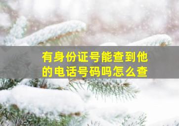 有身份证号能查到他的电话号码吗怎么查