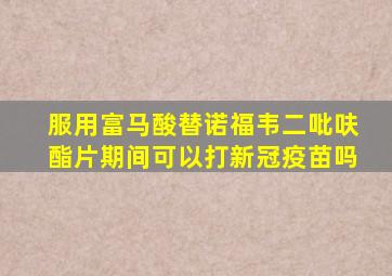 服用富马酸替诺福韦二吡呋酯片期间可以打新冠疫苗吗