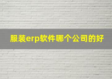 服装erp软件哪个公司的好