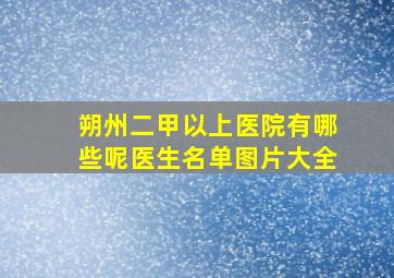 朔州二甲以上医院有哪些呢医生名单图片大全