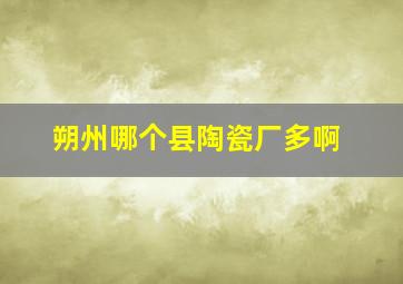 朔州哪个县陶瓷厂多啊