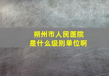 朔州市人民医院是什么级别单位啊