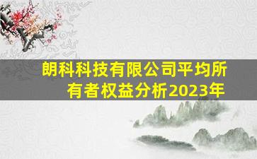 朗科科技有限公司平均所有者权益分析2023年