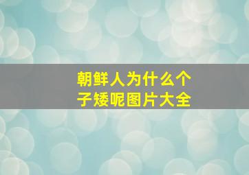 朝鲜人为什么个子矮呢图片大全