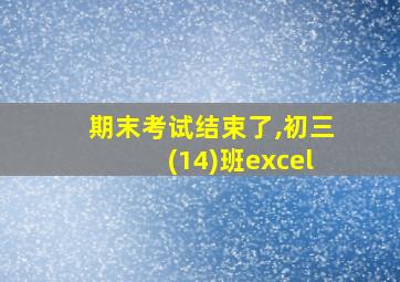 期末考试结束了,初三(14)班excel