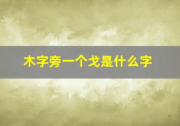 木字旁一个戈是什么字