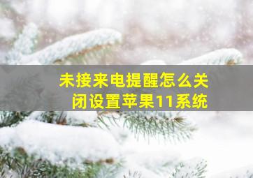 未接来电提醒怎么关闭设置苹果11系统