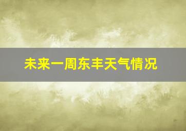 未来一周东丰天气情况