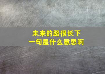 未来的路很长下一句是什么意思啊