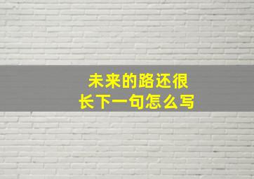 未来的路还很长下一句怎么写