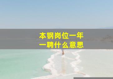 本钢岗位一年一聘什么意思