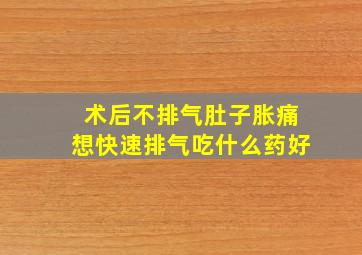 术后不排气肚子胀痛想快速排气吃什么药好