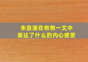 朱自清在匆匆一文中表达了什么的内心感受