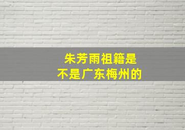 朱芳雨祖籍是不是广东梅州的