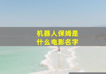 机器人保姆是什么电影名字