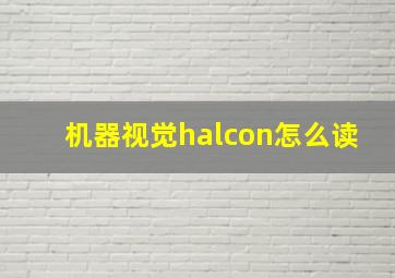 机器视觉halcon怎么读