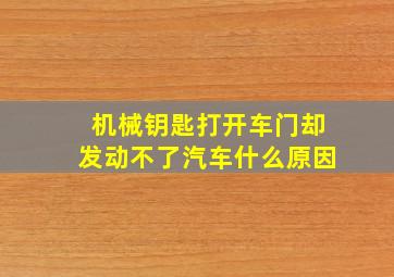 机械钥匙打开车门却发动不了汽车什么原因