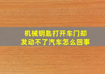 机械钥匙打开车门却发动不了汽车怎么回事