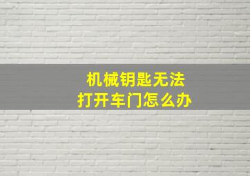 机械钥匙无法打开车门怎么办