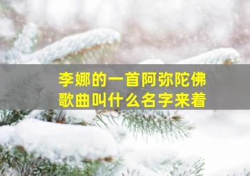 李娜的一首阿弥陀佛歌曲叫什么名字来着