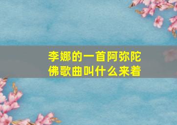 李娜的一首阿弥陀佛歌曲叫什么来着