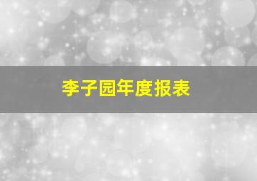 李子园年度报表