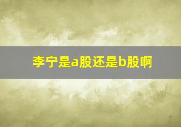 李宁是a股还是b股啊