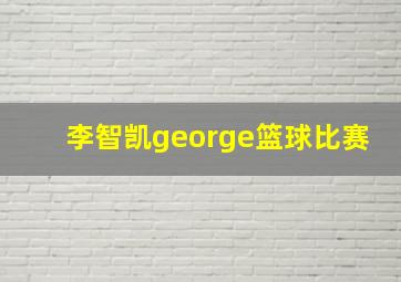 李智凯george篮球比赛