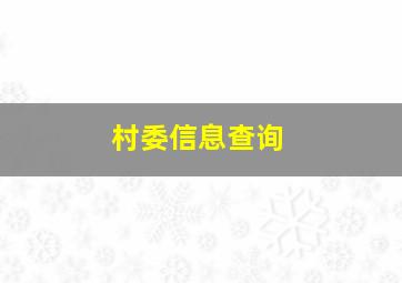 村委信息查询