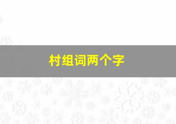 村组词两个字