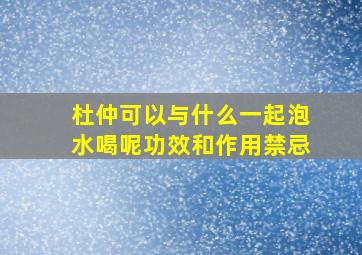 杜仲可以与什么一起泡水喝呢功效和作用禁忌