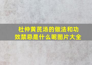 杜仲黄芪汤的做法和功效禁忌是什么呢图片大全